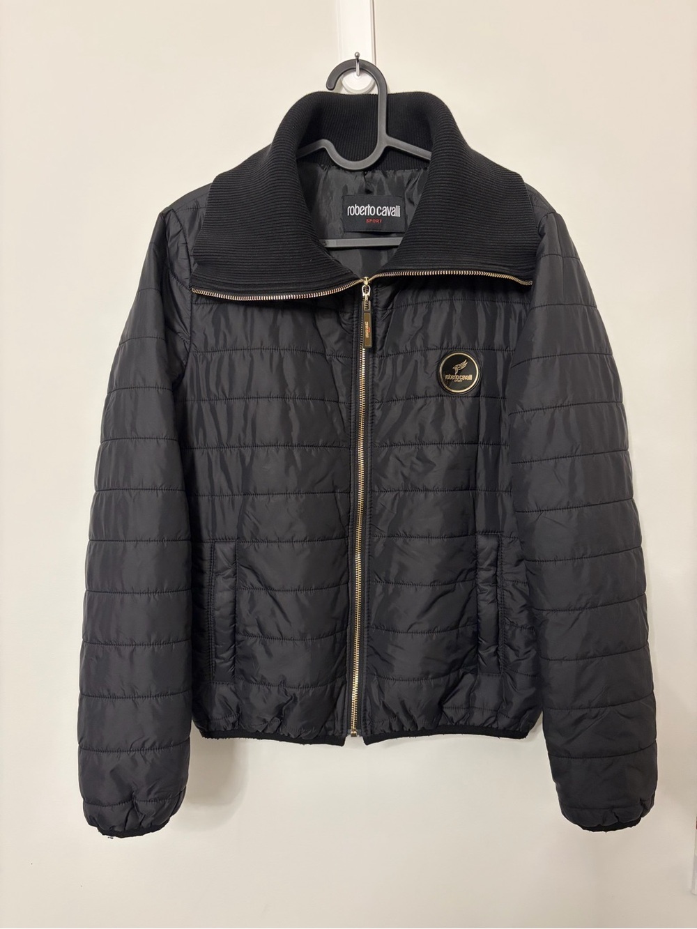 Vintage Roberto Cavalli Sport Black Quilted Zip Jacket